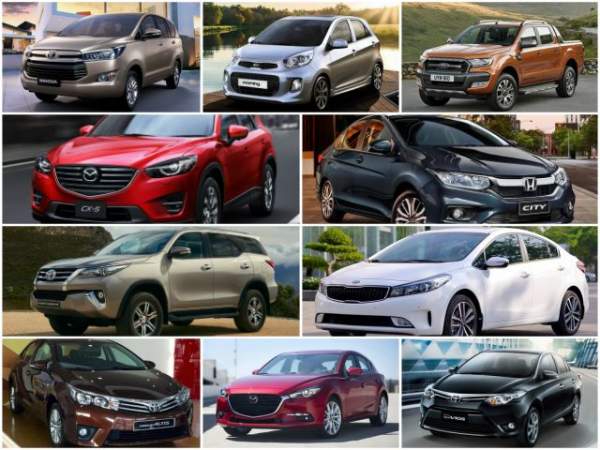 10 mẫu xe bán chạy nhất Việt Nam tháng 7/2017