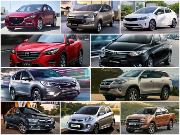 10 mẫu ô tô bán chạy nhất Việt Nam tháng 9/2017