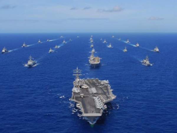 14 tàu chiến Mỹ bắt đầu tập trận cùng 7 tàu chiến HQ gần Triều Tiên 2