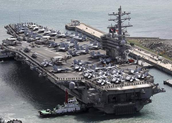 14 tàu chiến Mỹ bắt đầu tập trận cùng 7 tàu chiến HQ gần Triều Tiên
