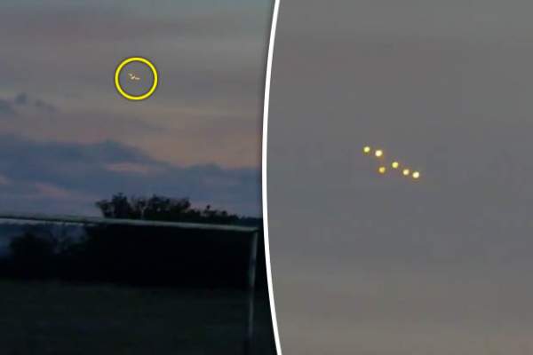 Khoảnh khắc “phi đội 6 UFO” rực sáng trên bầu trời Ukraine