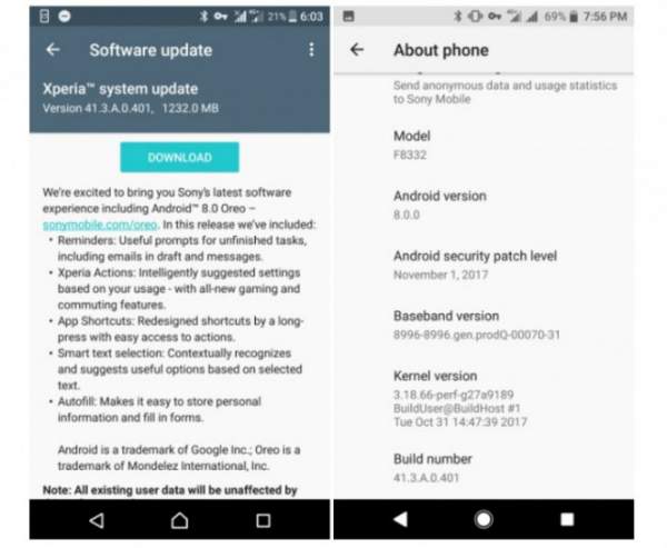 Sony Xperia XZ, XZs chính thức lên đời Android 8.0 Oreo 2