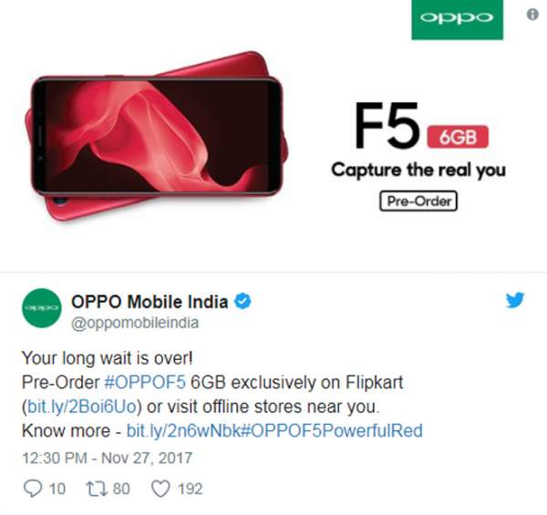 Oppo F5 dùng RAM 6GB vừa ra mắt 2