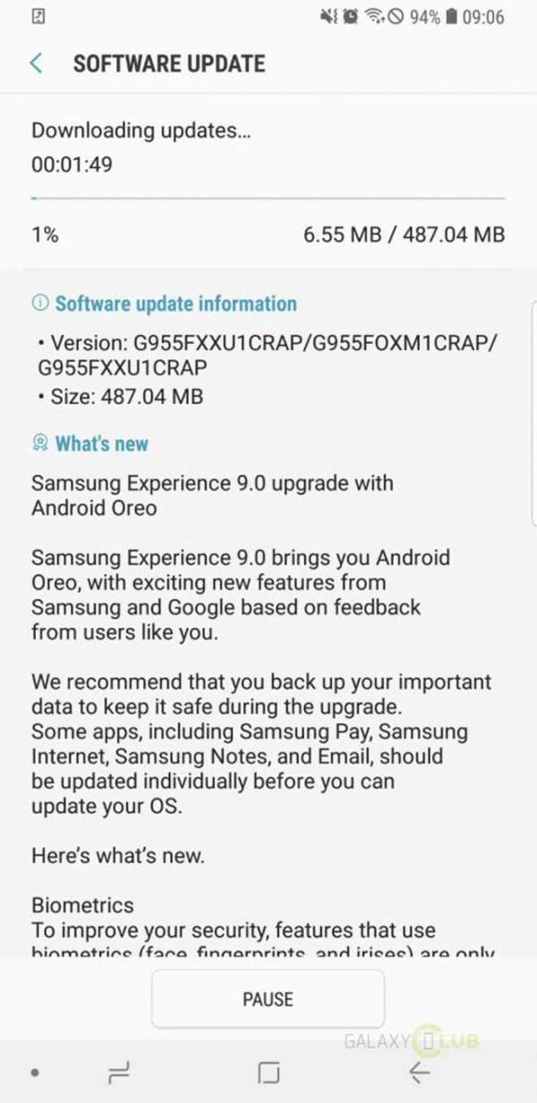 Galaxy S8 đã được cập nhật lên Android 8.0 Oreo 2