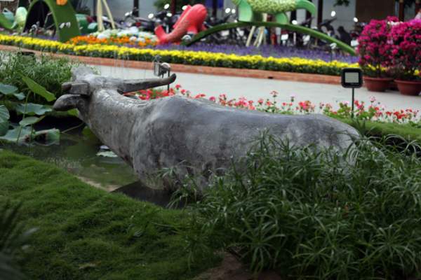Hàng loạt linh vật Tết Mậu Tuất lộ diện trên phố đi bộ Nguyễn Huệ trước giờ G 15