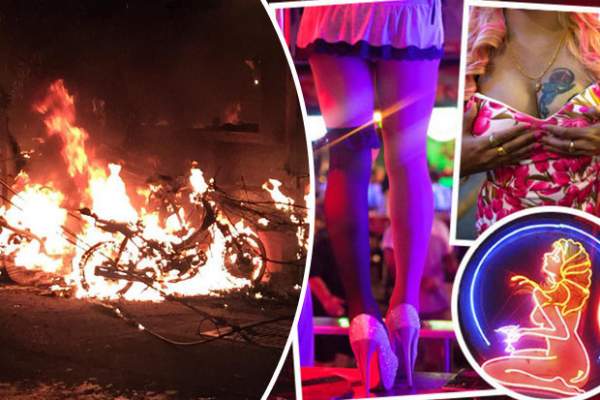 Cháy phố đèn đỏ Thái Lan, gái mại dâm chạy tán loạn