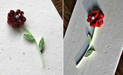 Tự làm thiệp hoa giấy xoắn nhỏ xinh cho Valentine 6