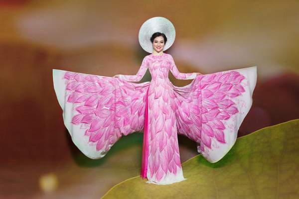 Nữ Hoàng Trần Huyền Nhung lộng lẫy với quốc phục sen hồng của NTK Tuấn Hải 5