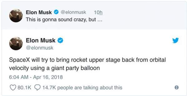 Elon Musk cho biết SpaceX sẽ dùng "bóng bay khổng lồ" trong các giai đoạn phóng tên lửa
