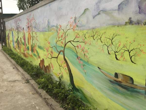 Độc đáo con đường bích họa trên quê hương Đại thi hào Nguyễn Du 2