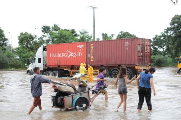Dịch vụ mò biển số, chở người bằng xe bò “hốt” bạc triệu ngày mưa lũ 4