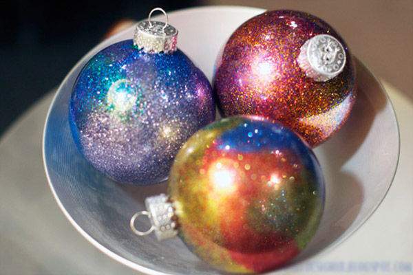 Tự làm quả cầu lấp lánh ngân hà trang trí Giáng sinh 5