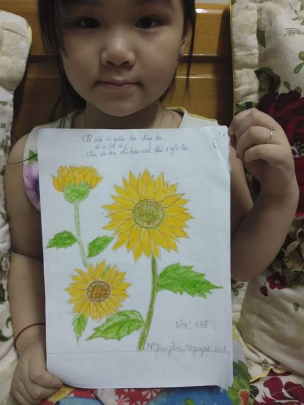 Bé gái lớp 2 viết thư gửi Phó Thủ tướng, vẽ tranh cổ động chống Covid-19 5