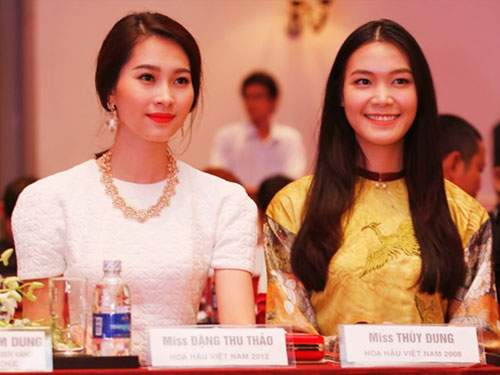 Thu Thảo - Thùy Dung rạng ngời tại họp báo hoa hậu Việt Nam 2