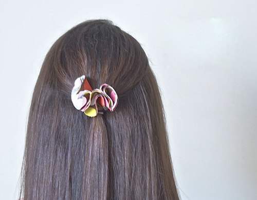 Làm hoa vải chúm chím cho dây buộc tóc thêm xinh 8