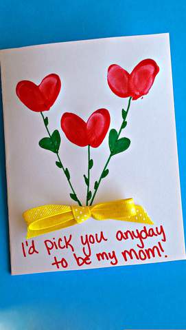 Làm thiệp hoa bằng dấu vân tay ngộ nghĩnh tặng mẹ 5