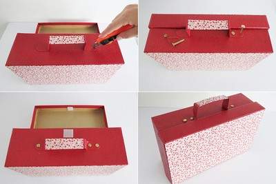 Tái chế hộp giấy cũ thành vali handmade cho bé yêu 7