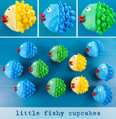 Trang trí cupcake hình cá Fishy cực dễ thương 6