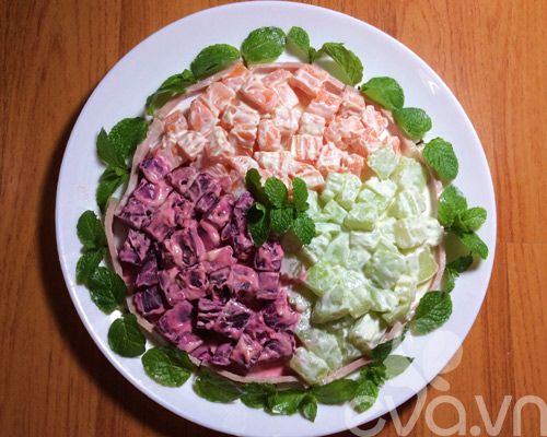 Làm salad su su và cà rốt màu sắc 7