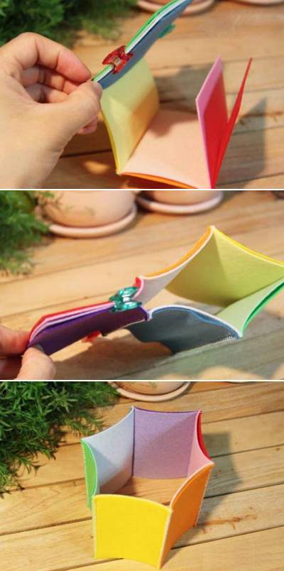Tự làm ống đựng bút từ vải dạ màu sắc 7