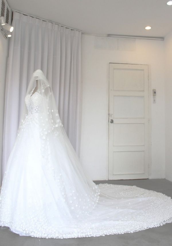 Váy cưới đính 3000 viên pha lê che khéo bụng bầu của Tâm Tít 6
