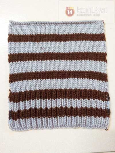 Học cách đan găng tay len hở ngón hai màu cực đẹp 7