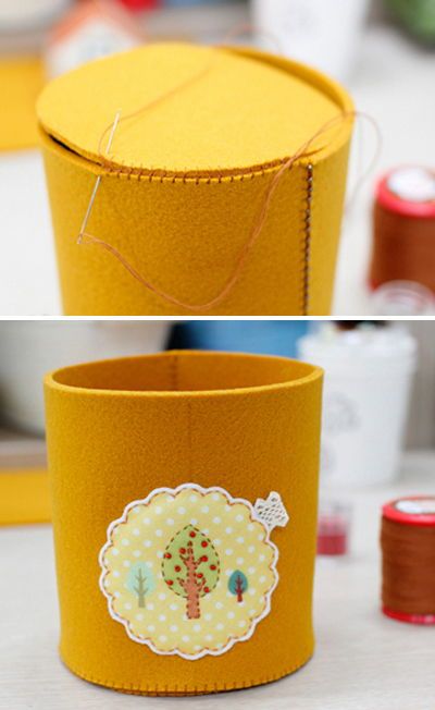 Cách làm hộp đựng đồ nhỏ xinh bằng vải nỉ siêu cool 5