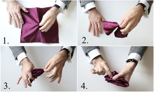 4 cách gấp khăn trang trí túi áo ngực cho nam giới 7