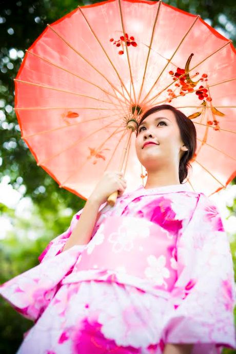 Hoa khôi Ngoại thương khoe dáng yêu kiều trong trang phục Nhật Bản 5