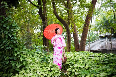 Hoa khôi Ngoại thương khoe dáng yêu kiều trong trang phục Nhật Bản 4