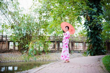 Hoa khôi Ngoại thương khoe dáng yêu kiều trong trang phục Nhật Bản 6