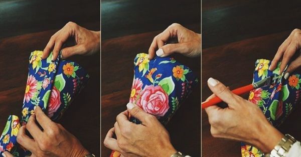 Học cách trang trí chậu hoa với vải màu sắc 5