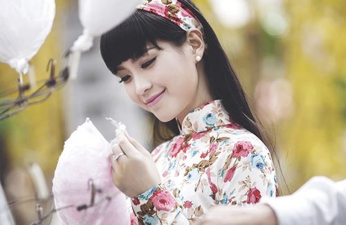 Á hậu Diễm Trang diện áo dài hoa đón Tết 4