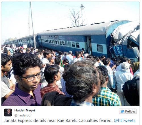 Trật đường ray xe lửa ở Ấn Độ, 6 người chết 3