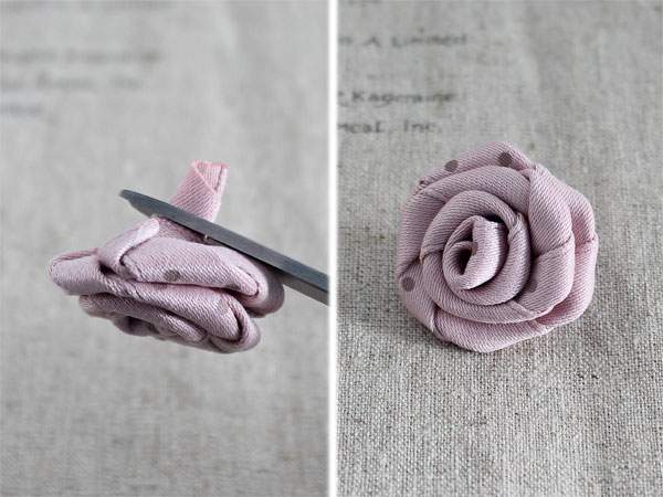 Cách làm hoa hồng bằng ruy băng cực xinh 8