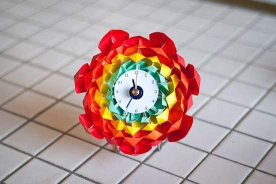 Cách làm hoa đồng hồ từ giấy origami siêu kute 11