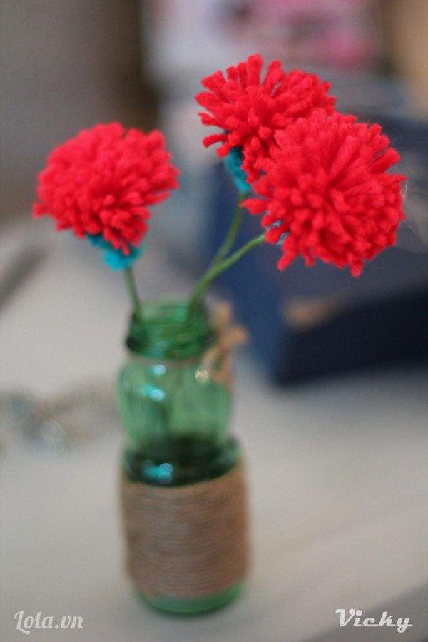 Cách làm hoa cẩm chướng bằng len siêu dễ thương 14