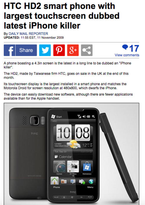 16 điện thoại từng được gọi là "kẻ hủy diệt iPhone" 11