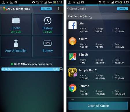 Giúp smartphone Android hoạt động ổn định hơn với AVG Cleaner 2