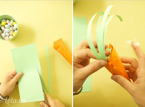 Cách làm túi đựng kẹo hình củ cà rốt ngộ nghĩnh 6