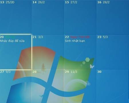 DesktopCal - Tờ lịch đa dụng và hữu ích cần có trên Windows 7