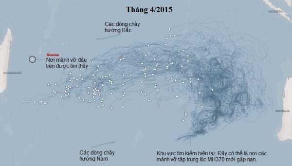 Hành trình và hướng đi của các mảnh vỡ MH370 16