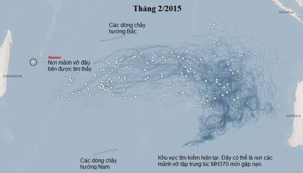 Hành trình và hướng đi của các mảnh vỡ MH370 14