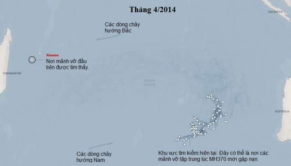 Hành trình và hướng đi của các mảnh vỡ MH370 3