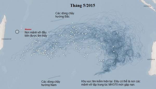 Hành trình và hướng đi của các mảnh vỡ MH370 17