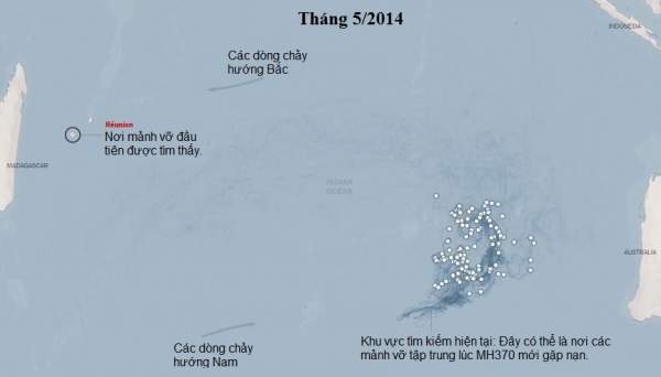 Hành trình và hướng đi của các mảnh vỡ MH370 4