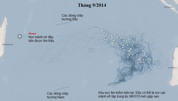 Hành trình và hướng đi của các mảnh vỡ MH370 8