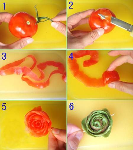 Cách tỉa cà chua để trang trí món ăn dịp Tết cực đẹp mắt 2