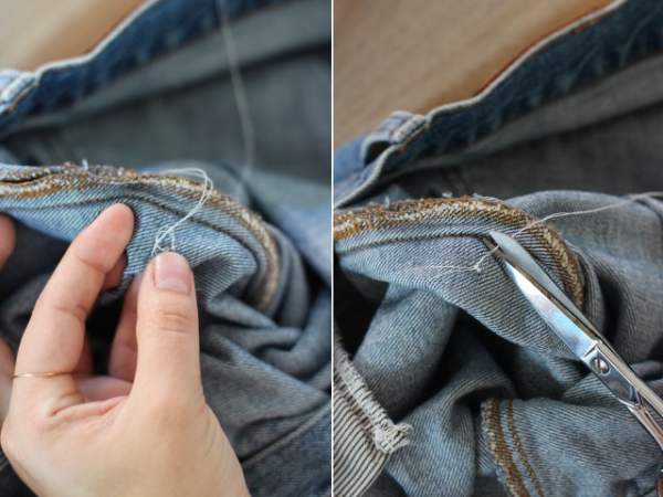Cách làm mới quần jean cũ bằng đính ngọc trai sang chảnh 6