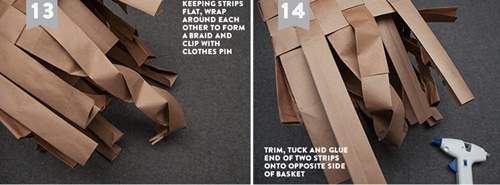 Tận dụng túi giấy học cách làm giỏ đựng đồ cho gọn 8